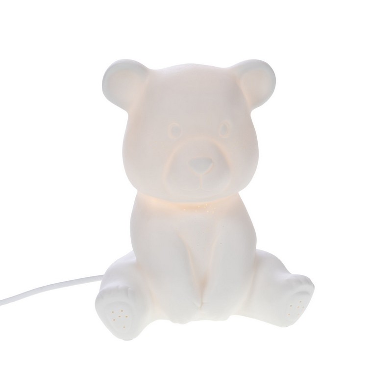 Lampada a forma di orsetto in porcellana, perfetta per camerette e appassionati di animali